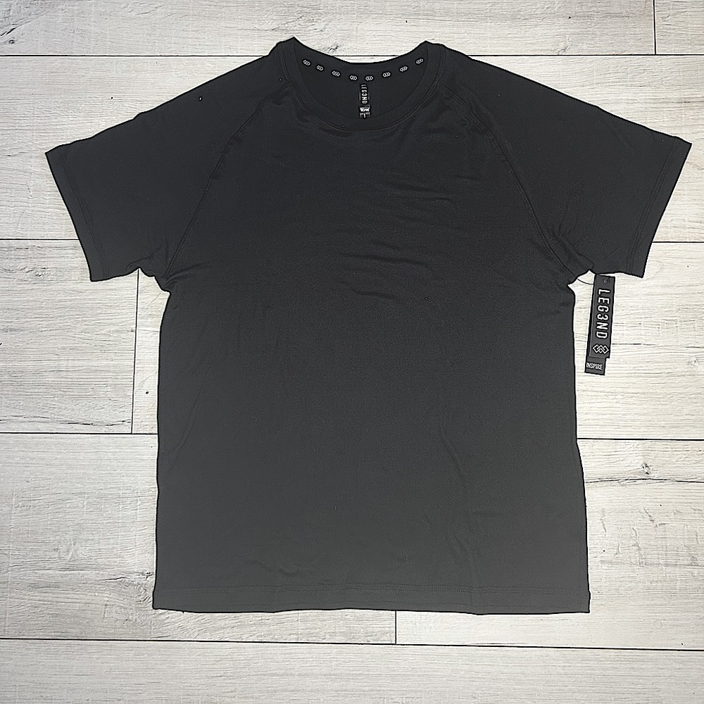 L3GEND SUPER SOFT BLACK MENS SHORT SLEEVE SHIRT 4 WAY STRETCH  ANTI-ODOR